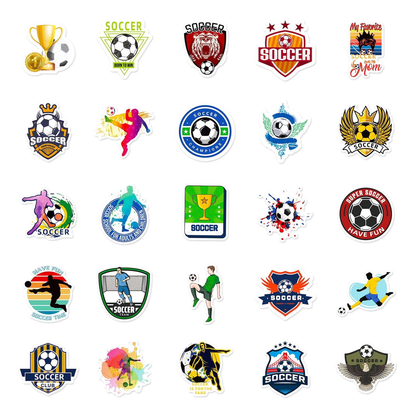 Football Stickers World Cup Series 50PCS – Premium Waterproof Decor🏆 Kawaii Stickers