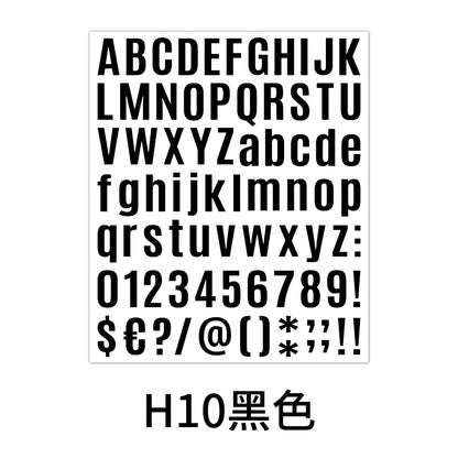 Black Letter Stickers 1inch Combinable Water Bottle Letter Stickers Kawaii Stickers