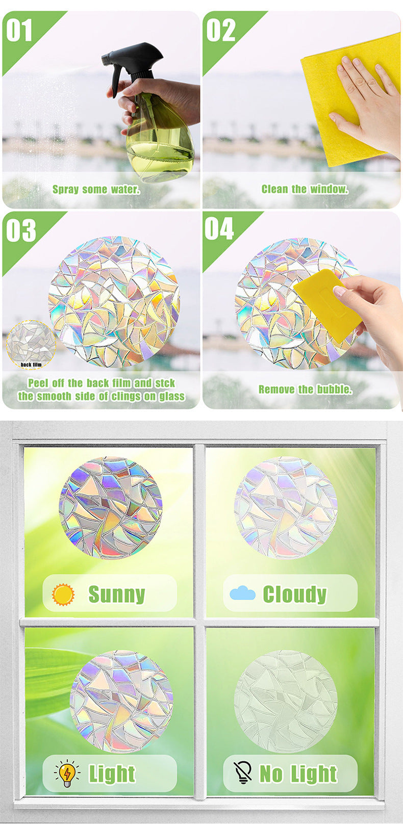 Halloween Stickers – Holographic Bat Suncatcher PVC Decals 🦇