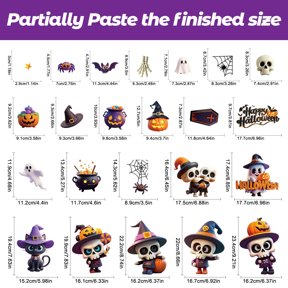 Spooky Halloween Window Stickers – Bats, Pumpkins & Ghosts 🎃🕸️ Kawaii Stickers