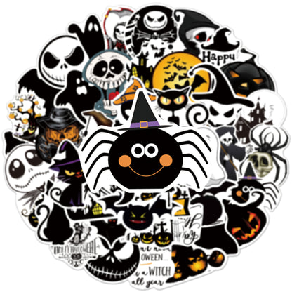 Halloween Stickers Black Ghost Graffiti Halloween Sticker Pack 50pcs