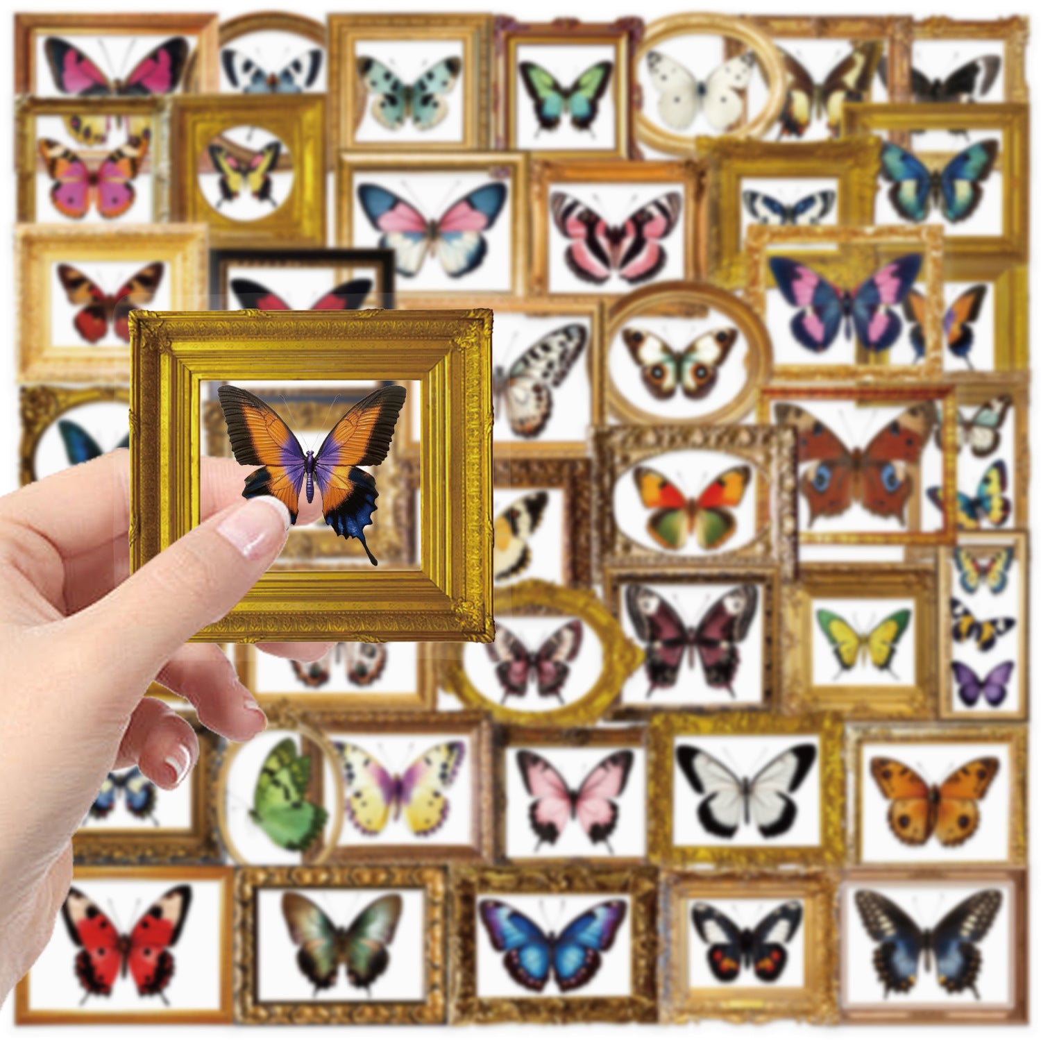 52pcs Vintage Butterfly Stickers Pack – Waterproof for Journal, Laptop & Guitar – Kawaii Stickers Kawaii Stickers