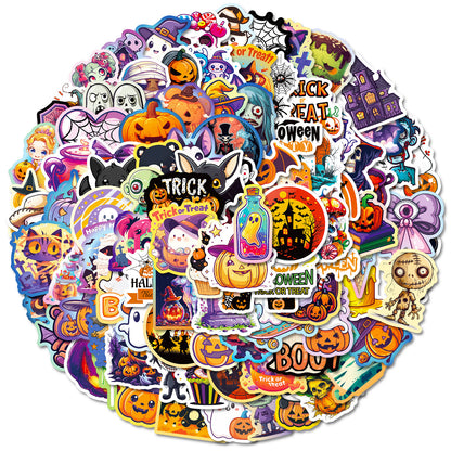 Halloween Stickers | 100pcs Pumpkin Ghost Waterproof Stickers