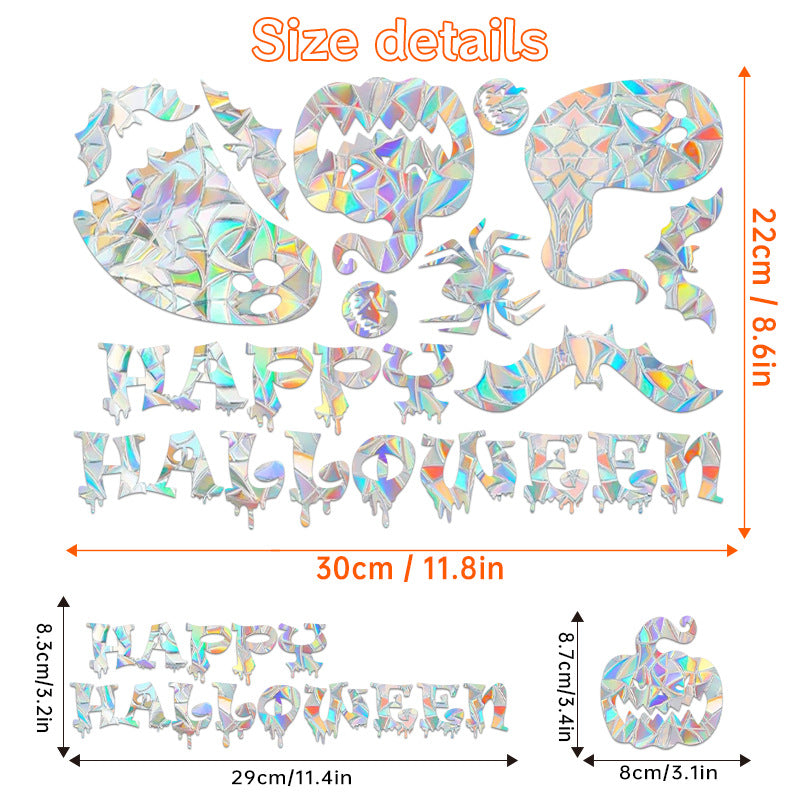 Halloween Stickers – Holographic Bat Suncatcher PVC Decals 🦇
