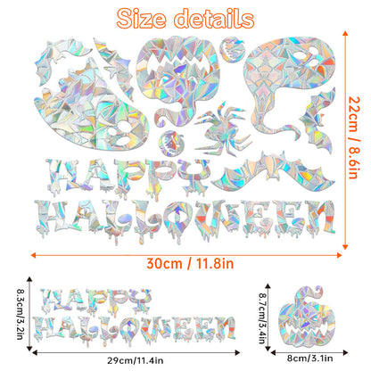 Halloween Stickers – Holographic Bat Suncatcher PVC Decals 🦇