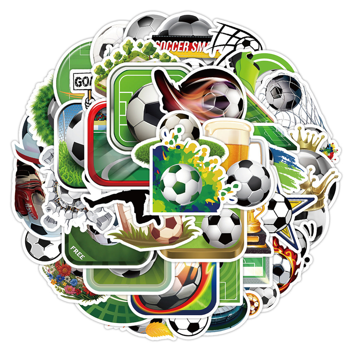 ⚽ 50pcs Creative Football Graffiti Stickers – Fun Sports Vibes Everywhere! 🎉 Kawaii Stickers