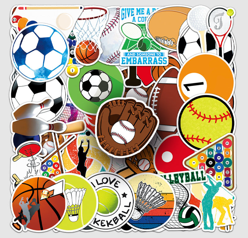 Football Stickers – 50Pcs Sport Designs – High-Definition Waterproof PVC – For Water Bottles, Laptops, Skateboards, Suitcases, Phones – Kawaii Stickers Kawaii Stickers