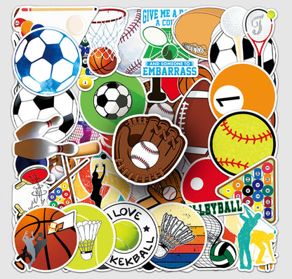 Football Stickers – 50Pcs Sport Designs – High-Definition Waterproof PVC – For Water Bottles, Laptops, Skateboards, Suitcases, Phones – Kawaii Stickers Kawaii Stickers