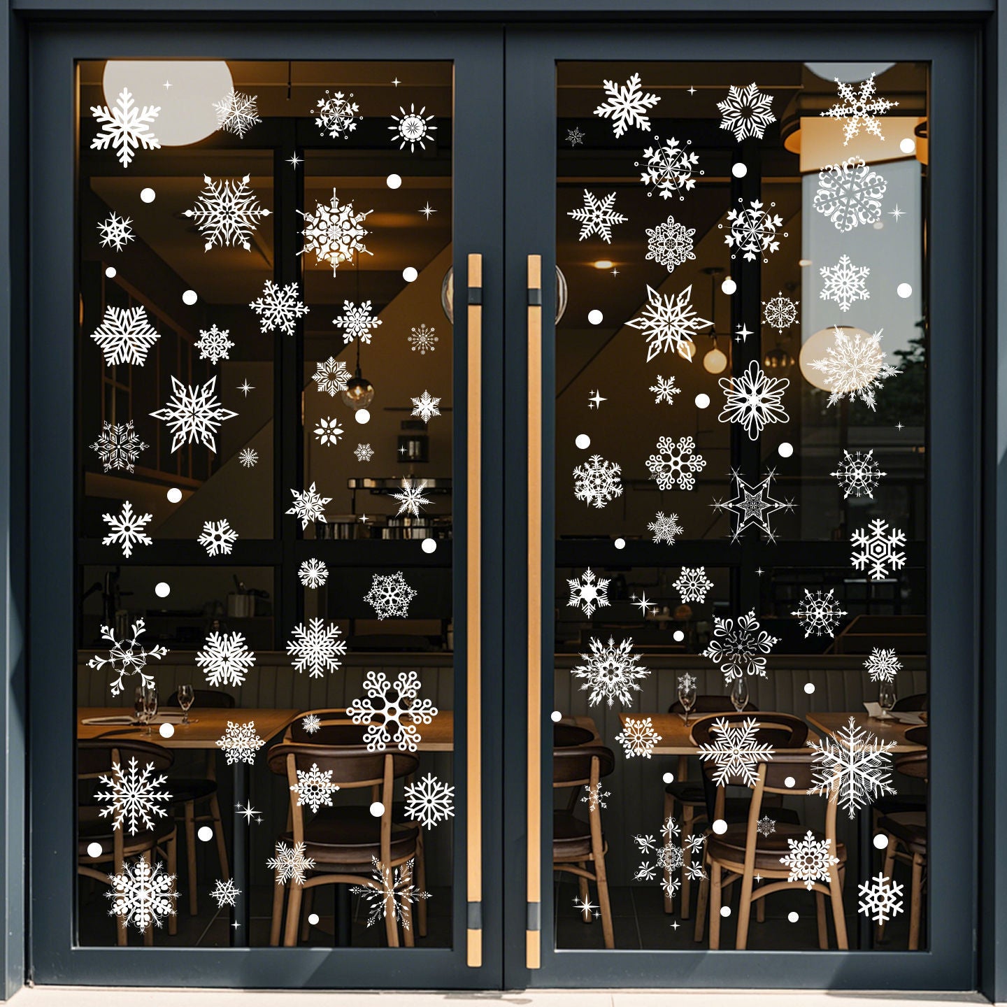 ❄️ Christmas Decoration Snowflake Window Stickers | Static Cling Glass Decals 🎄 Kawaii Stickers