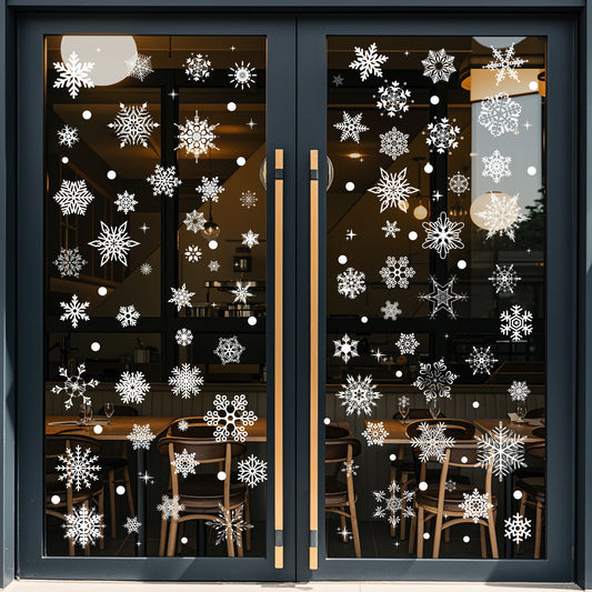 ❄️ Christmas Decoration Snowflake Window Stickers | Static Cling Glass Decals 🎄 Kawaii Stickers