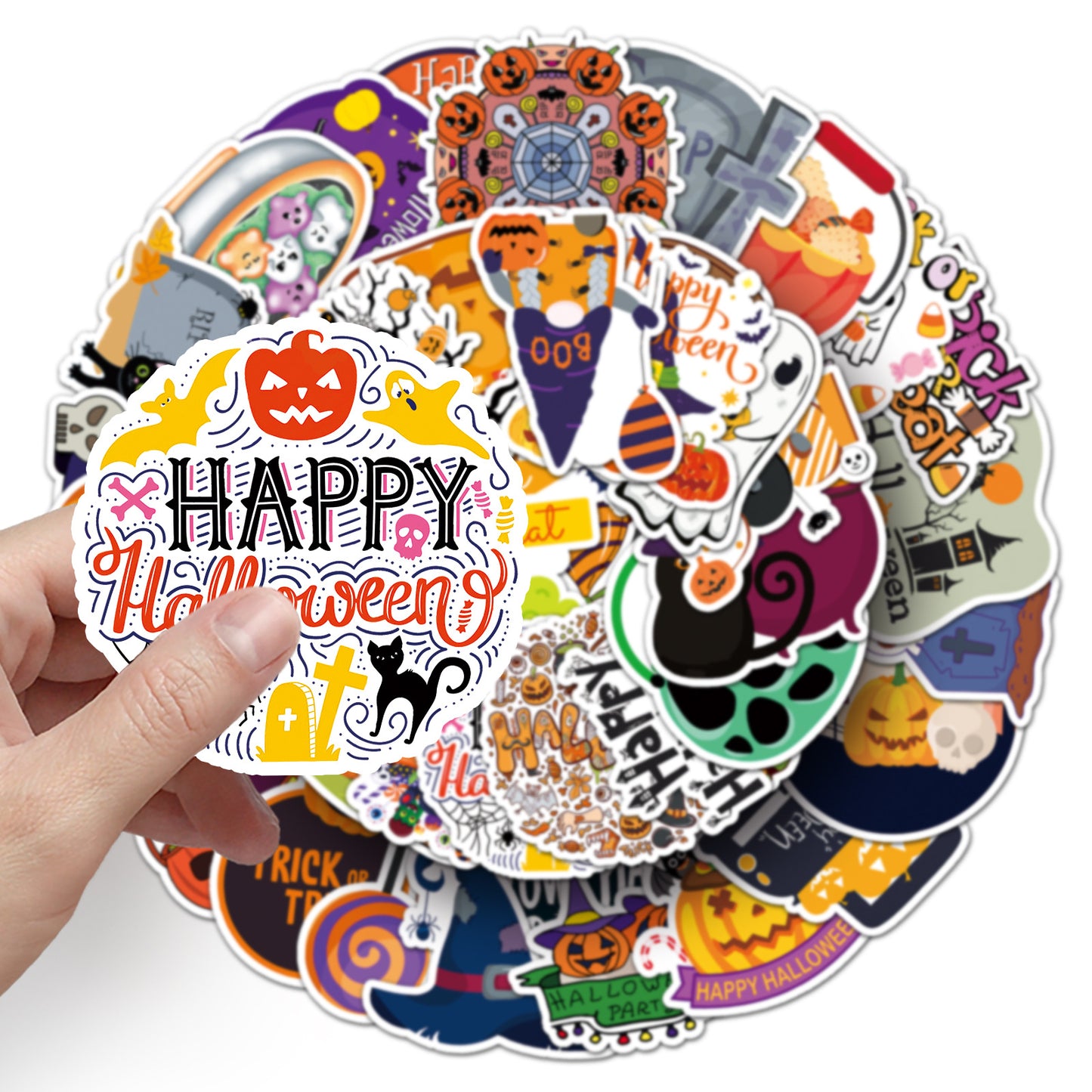 🎃 50PCS Halloween Stickers – Spooky Graffiti Waterproof PVC Stickers for Laptop, Luggage, Phone & More 👻 Kawaii Stickers