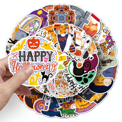 🎃 50PCS Halloween Stickers – Spooky Graffiti Waterproof PVC Stickers for Laptop, Luggage, Phone & More 👻 Kawaii Stickers
