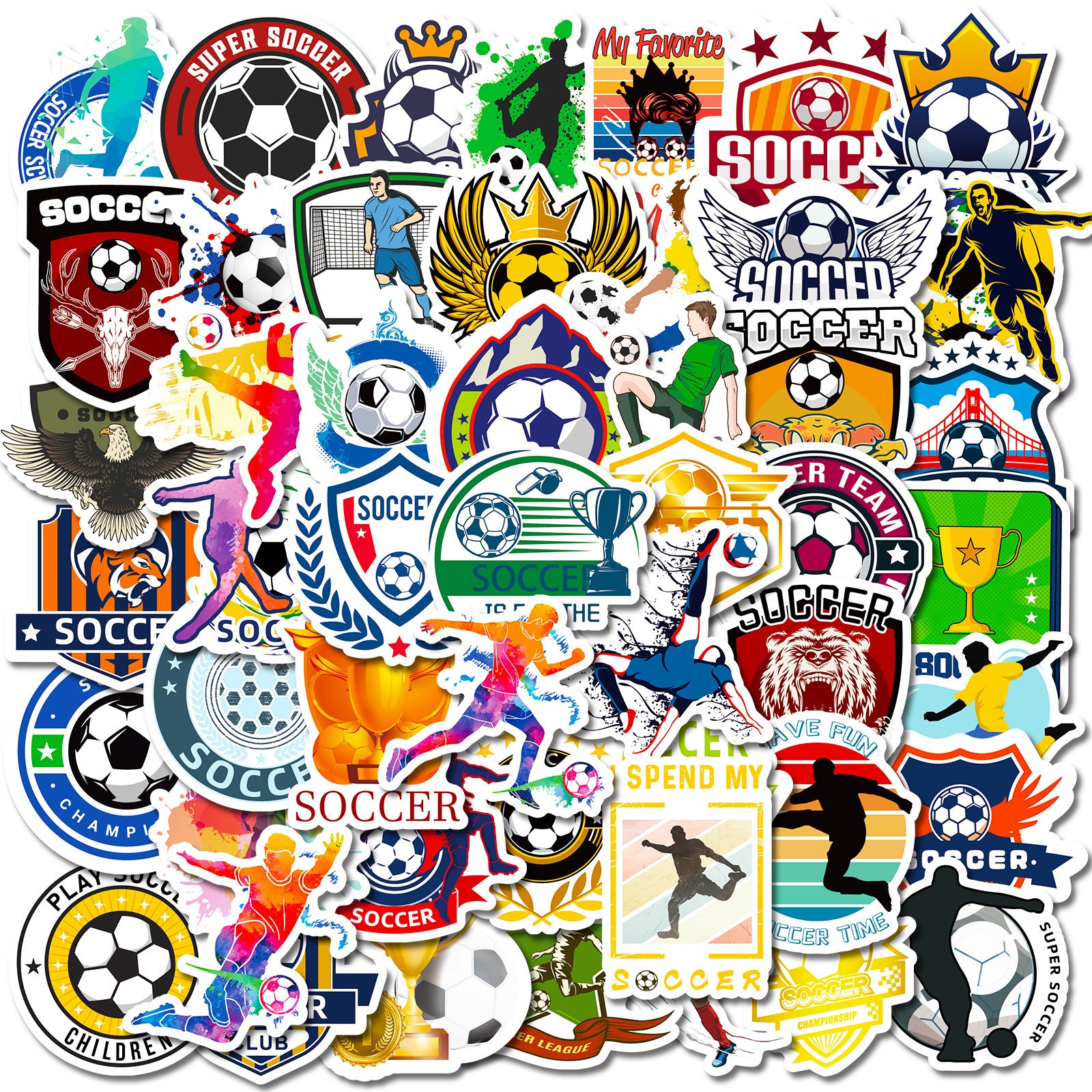 Football Stickers World Cup Series 50PCS – Premium Waterproof Decor🏆 Kawaii Stickers