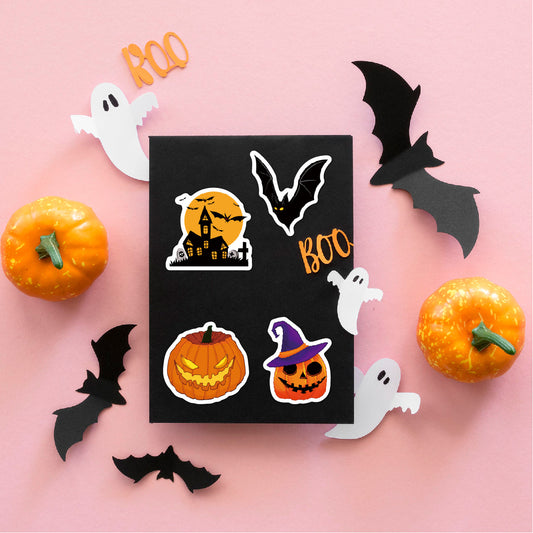 🕸️ Halloween Stickers Cartoon Graffiti Holographic Vinyl Set – 50PCS 🎃👻✨ Kawaii Stickers