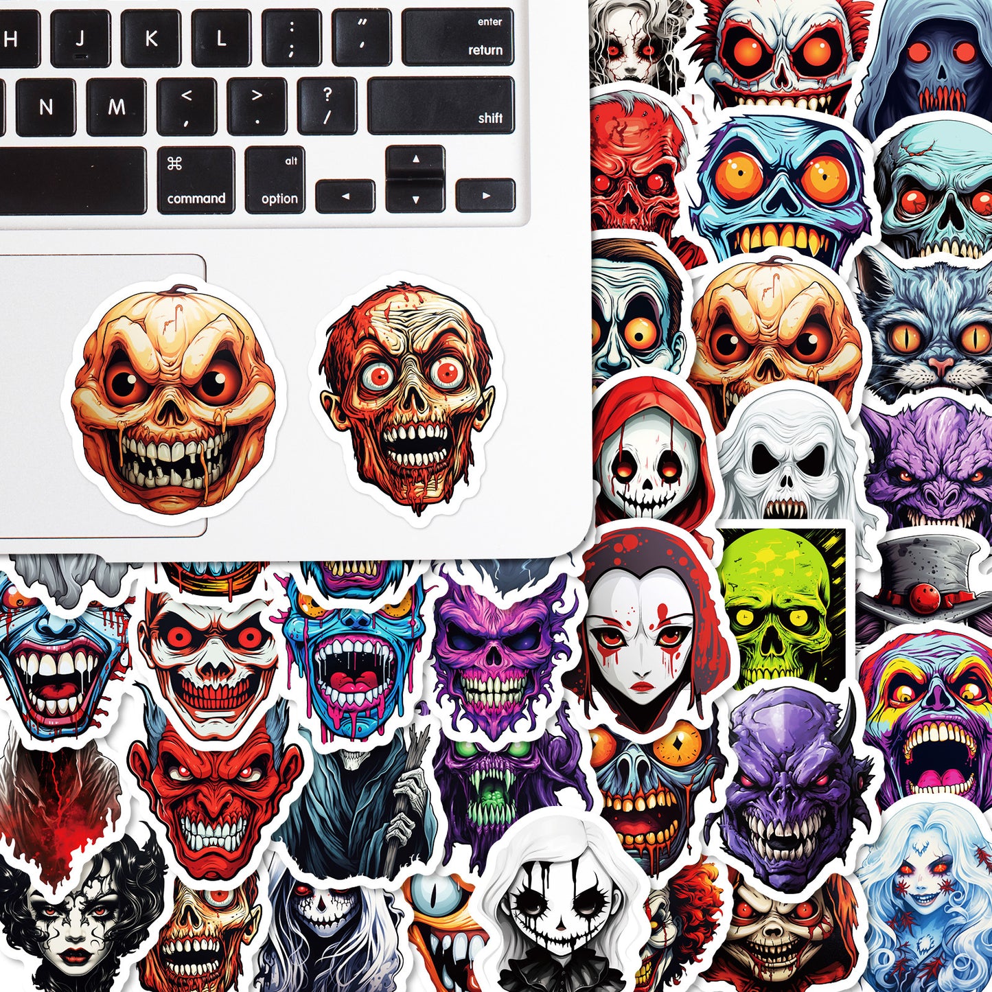 Halloween Stickers – 50pcs Scary Creepy Face DIY Stickers