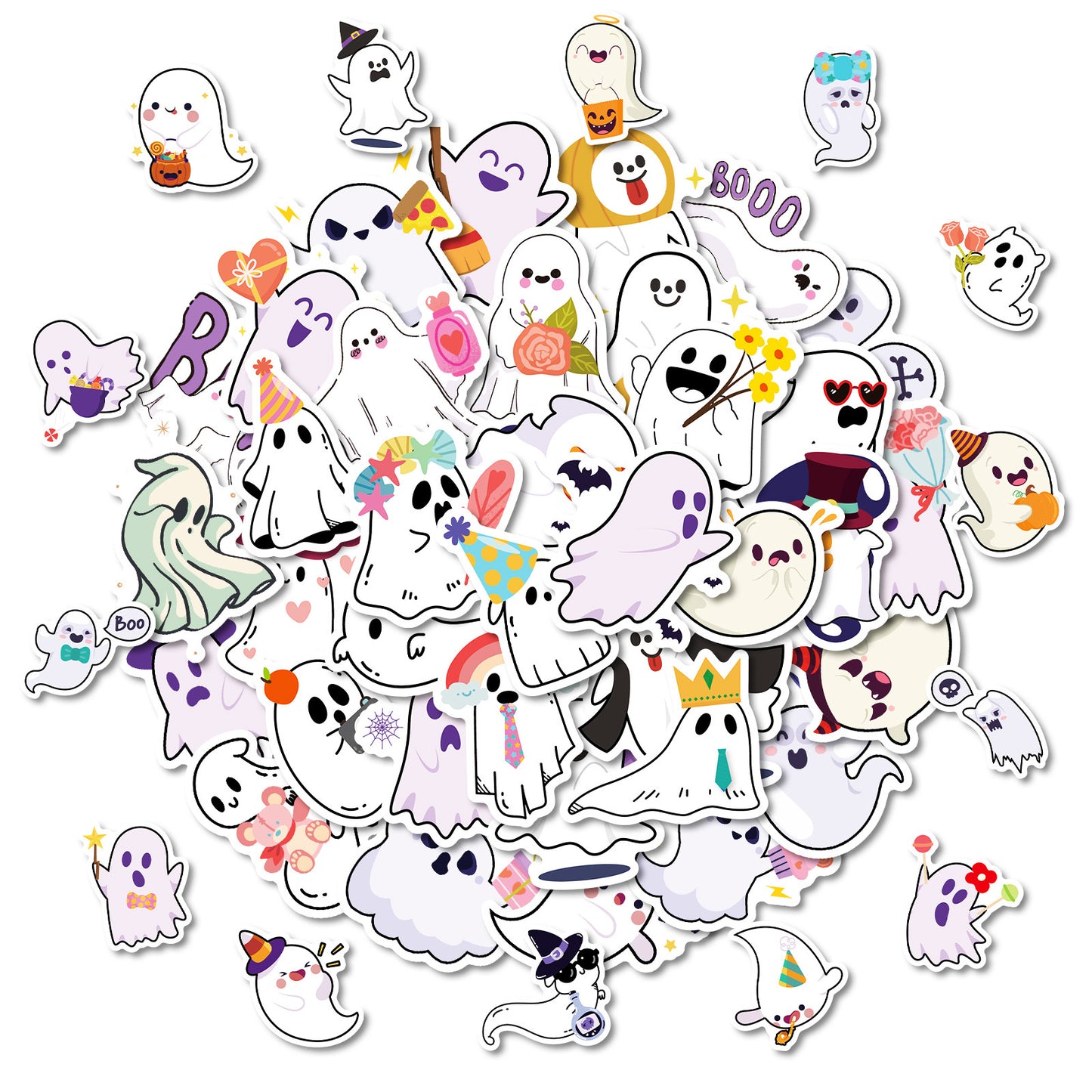 Cute Halloween Stickers  Ghost  Pumpkin Decals(50pcs)