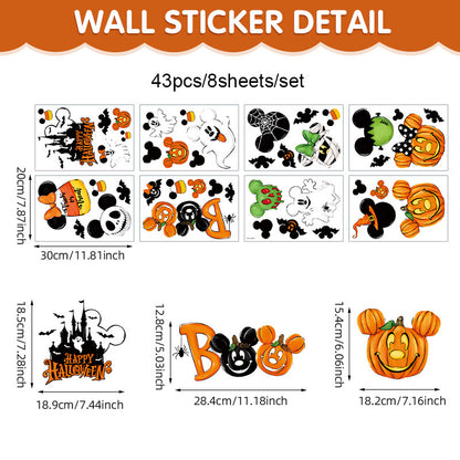 🎃 Cute Halloween Pumpkin Window Stickers – Autumn Glass Décor PVC Self-Adhesive Kawaii Stickers