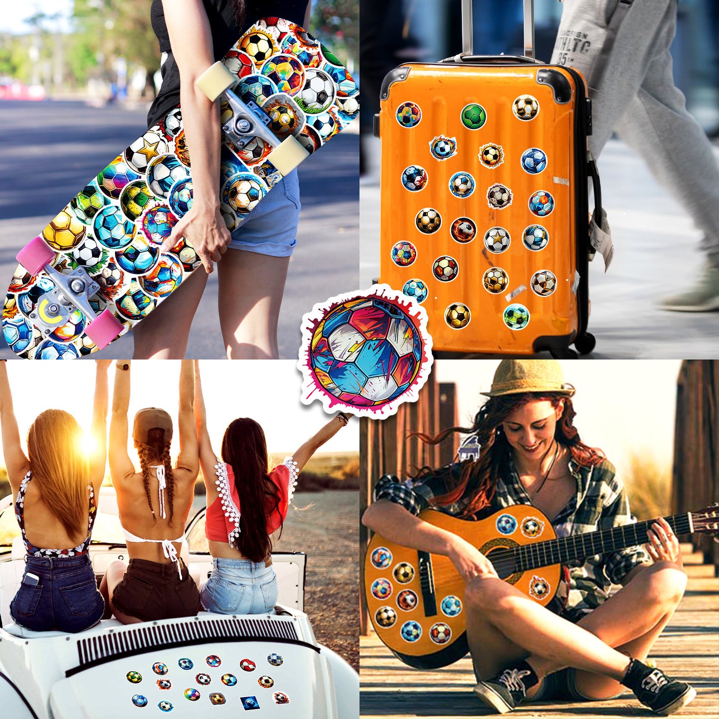 Football Stickers – 50Pcs– For Water Bottles, Laptops, Skateboards, Suitcases, Phones – Kawaii Stickers Kawaii Stickers