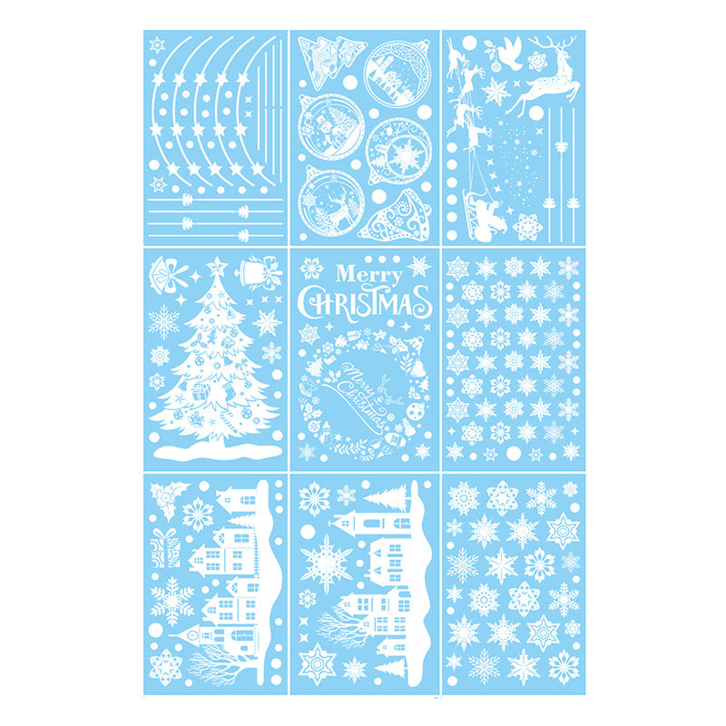 Snowflake Window Stickers ❄️ Christmas Reindeer & Santa Static Cling Stickers for Windows | Large Snowflake Stickers Window Decor Kawaii Stickers