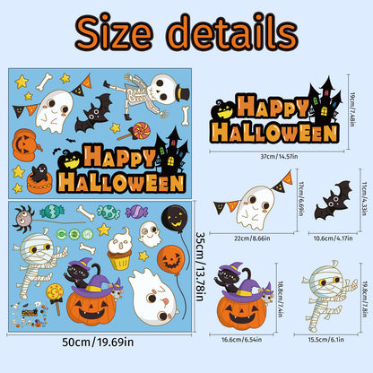 Halloween Stickers – Cute  Scary Static Window Decals 🎃