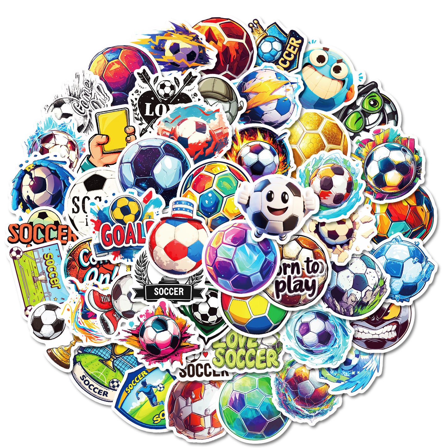 50PCS Football Stickers ⚽ Graffiti Sport Pack – Waterproof & Cool Kawaii Stickers