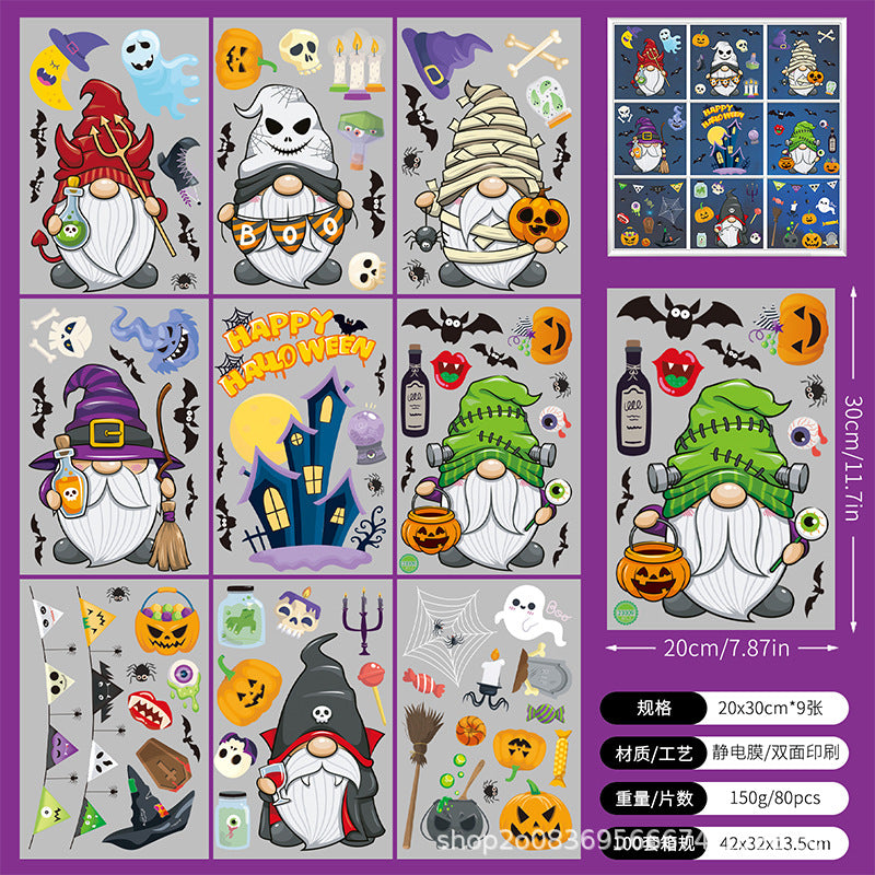Spooktacular Halloween Window Stickers – Double-Sided Static Cling Décor for Glass Doors & Windows 👻🕷️ Kawaii Stickers