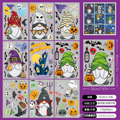 Spooktacular Halloween Window Stickers – Double-Sided Static Cling Décor for Glass Doors & Windows 👻🕷️ Kawaii Stickers