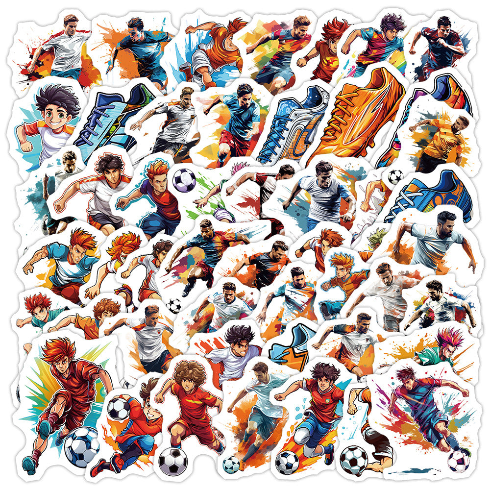 50PCS Football Stickers ⚽ Waterproof Graffiti Set for Laptops & Bottles Kawaii Stickers