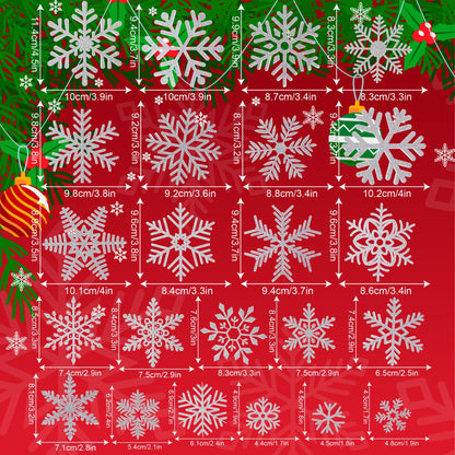 ✨ Glitter Snowflake Window Stickers – Gold & Silver Holiday Glass Decals 🎄 Kawaii Stickers
