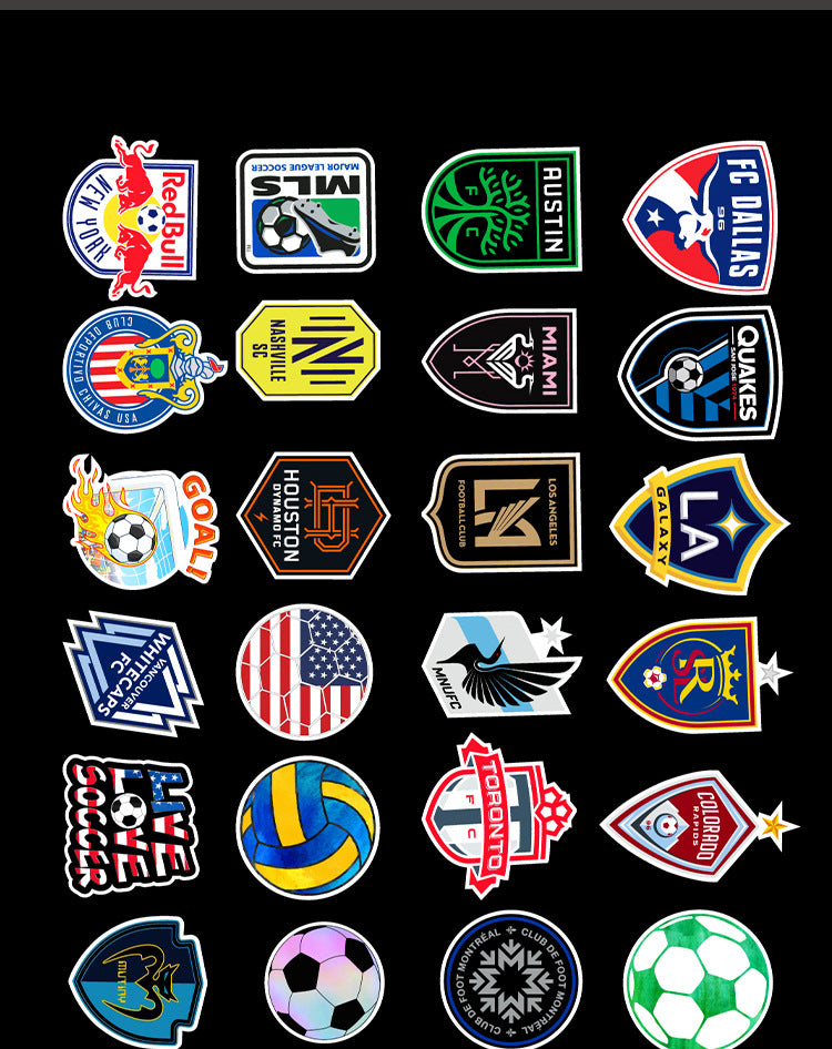 ⚽ 50PCS Graffiti Football Stickers – Sporty Waterproof Pack 🎉 Kawaii Stickers