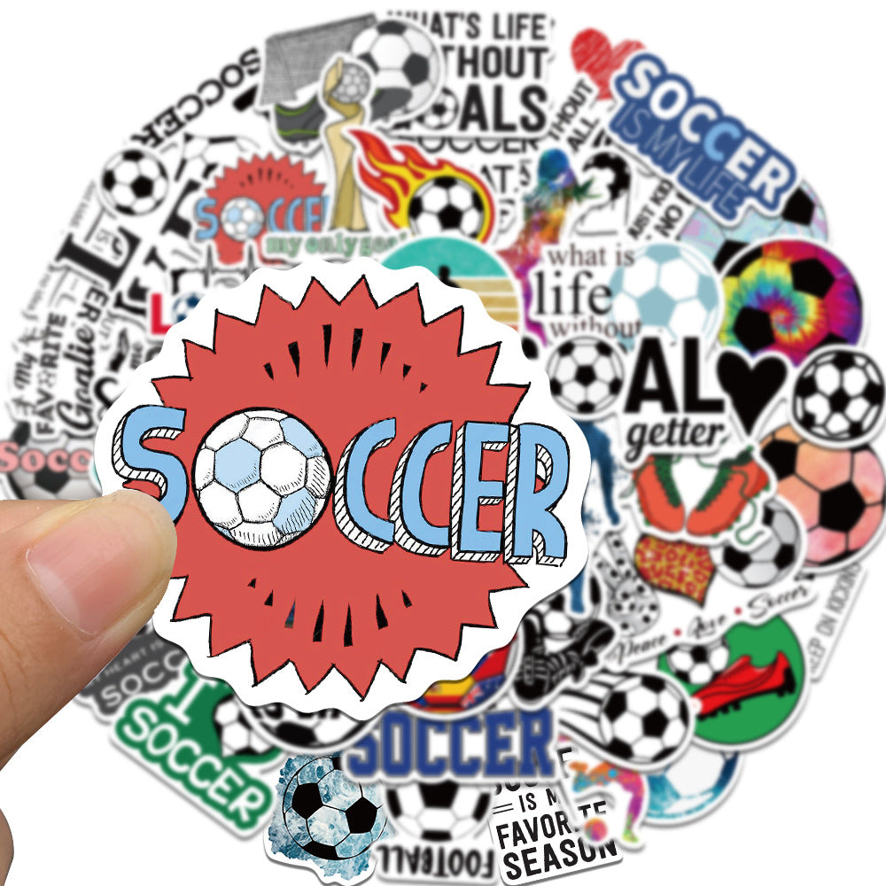 Football Stickers – 50Pcs Sport Designs – High-Definition Waterproof PVC – For Water Bottles, Laptops, Skateboards, Suitcases, Phones – Kawaii Stickers Kawaii Stickers