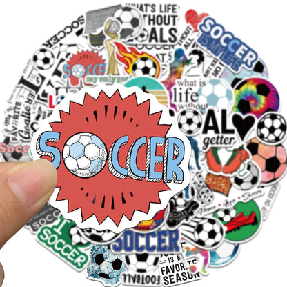 Football Stickers – 50Pcs Sport Designs – High-Definition Waterproof PVC – For Water Bottles, Laptops, Skateboards, Suitcases, Phones – Kawaii Stickers Kawaii Stickers