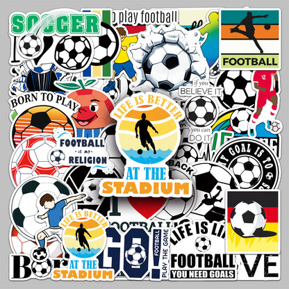Football Stickers – 50Pcs Sport Designs – High-Definition Waterproof PVC – For Water Bottles, Laptops, Skateboards, Suitcases, Phones – Kawaii Stickers Kawaii Stickers