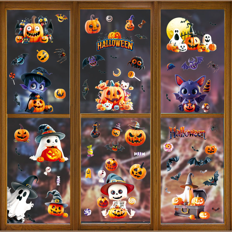 🎃 Halloween Window Stickers – Cute Ghosts & Pumpkins 👻🕸️ Kawaii Stickers
