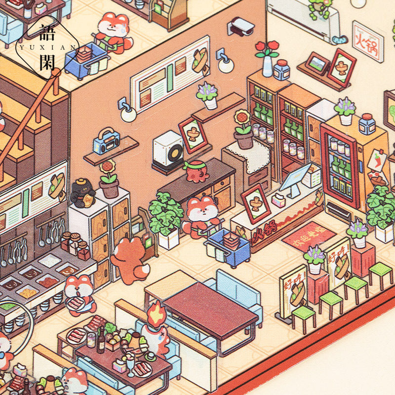 3D DIY Sticker – Three-Layer Miniature Fantasy House – Scrapbook & Craft Decoration – Kawaii Stickers Kawaii Stickers