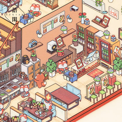 3D DIY Sticker – Three-Layer Miniature Fantasy House – Scrapbook & Craft Decoration – Kawaii Stickers Kawaii Stickers