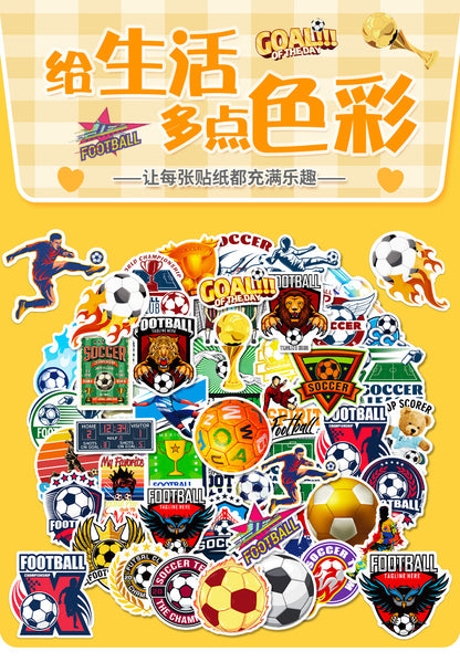 ⚽ 50PCS New Football Stickers Pack – Waterproof PVC World Cup Graffiti – Cool Stickers for Water Bottles, Laptops & iPhones Kawaii Stickers