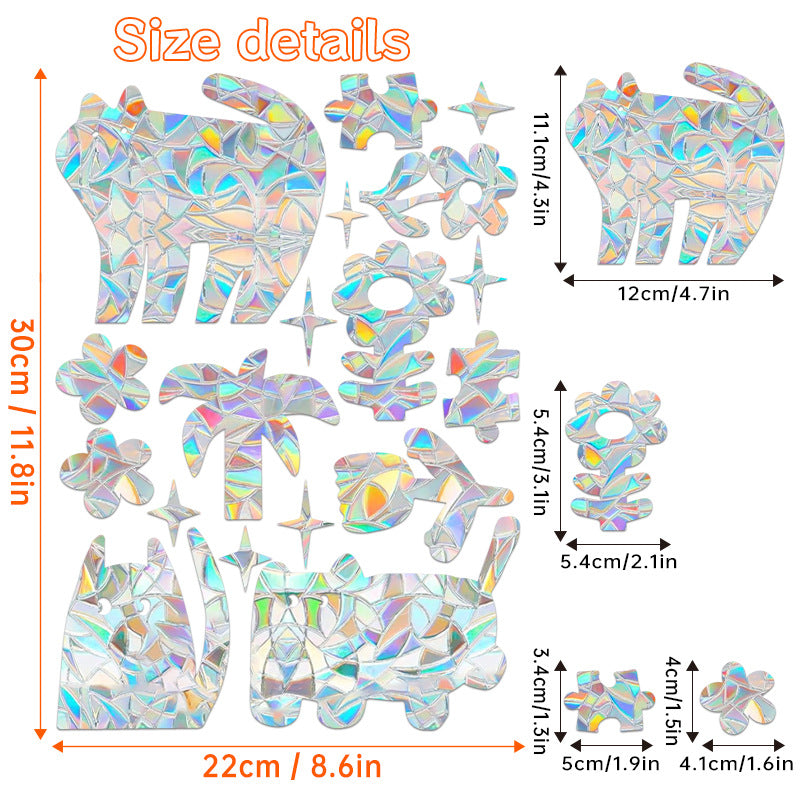 Halloween Stickers – Holographic Bat Suncatcher PVC Decals 🦇