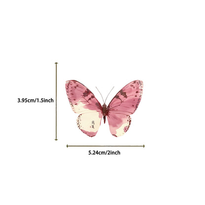 🦋🎨50pcs Ink-Style Butterfly Stickers Book | Waterproof PET Oriental Art Stickers for Journals, Notebooks, Water Cups ☕ & DIY Crafts Kawaii Stickers