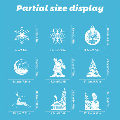 Snowflake Window Stickers ❄️ Christmas Reindeer & Santa Static Cling Stickers for Windows | Large Snowflake Stickers Window Decor Kawaii Stickers