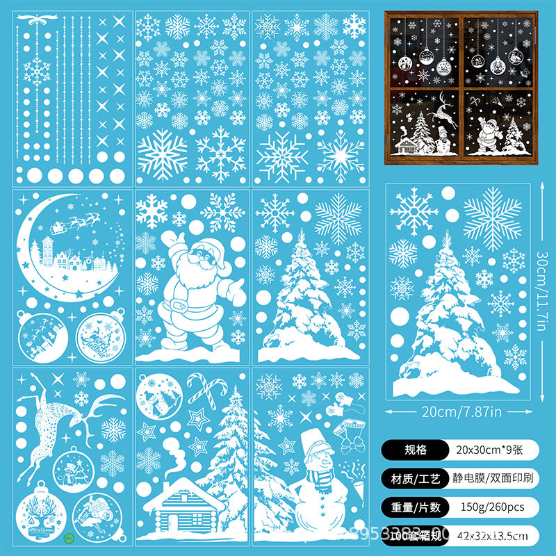 🎄 White & Blue Snowflake Window Stickers – Static Cling Christmas Window Decals for Holiday Decor 🎄 Kawaii Stickers