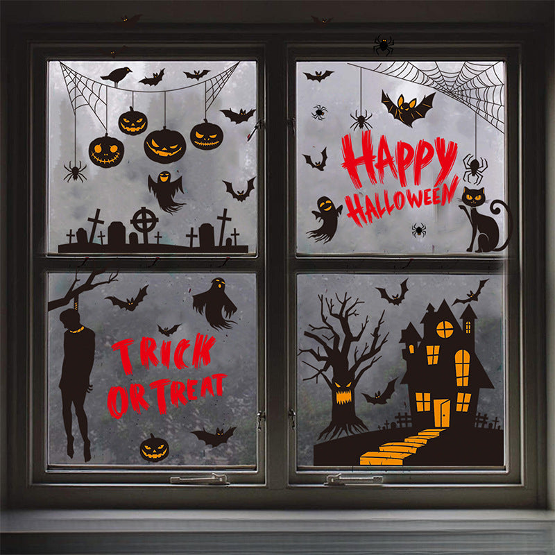 Spooktacular Halloween Window Stickers – Double-Sided Static Cling Décor for Glass Doors & Windows 👻🕷️ Kawaii Stickers