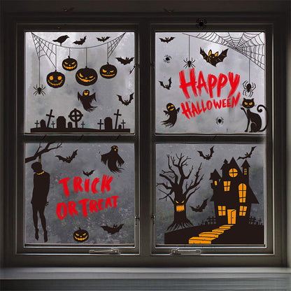 Spooktacular Halloween Window Stickers – Double-Sided Static Cling Décor for Glass Doors & Windows 👻🕷️ Kawaii Stickers
