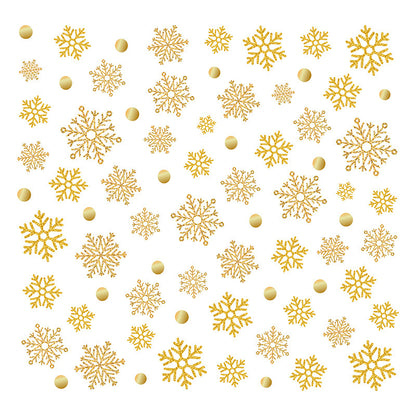 🎄 Yellow Snowflake Window Stickers – Festive Christmas Static Cling Glass Decor ❄️✨ Kawaii Stickers
