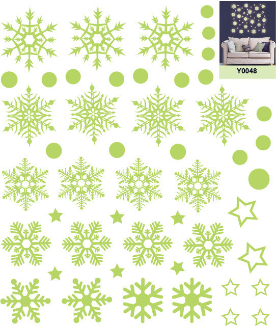 🌟 Christmas Glow-in-the-Dark Snowflake Window Stickers – Kids Room & Dorm Décor 🎅✨ Kawaii Stickers