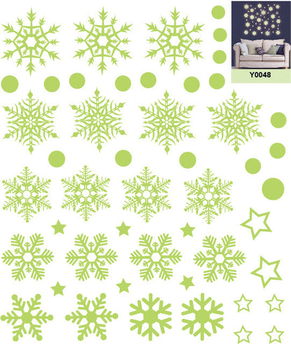 🌟 Christmas Glow-in-the-Dark Snowflake Window Stickers – Kids Room & Dorm Décor 🎅✨ Kawaii Stickers