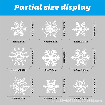 🎄 White & Blue Snowflake Window Stickers – Static Cling Christmas Window Decals for Holiday Decor 🎄 Kawaii Stickers