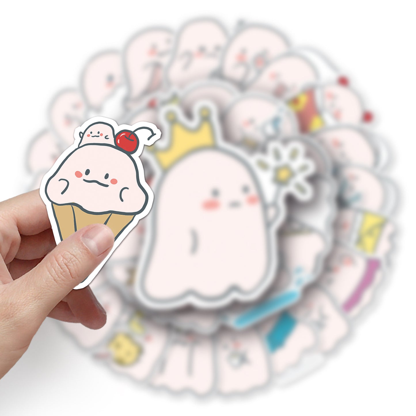 Halloween Stickers  Cute Ghost Graffiti Halloween Sticker (50pcs)