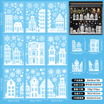 🎄 White & Blue Snowflake Window Stickers – Static Cling Christmas Window Decals for Holiday Decor 🎄 SD2501. Kawaii Stickers