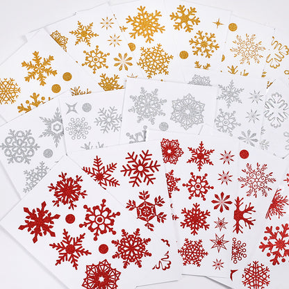 🎄 Christmas Decoration Snowflake Santa Tree Ornaments Window Stickers – Static Cling Glass Decals 🎅❄️